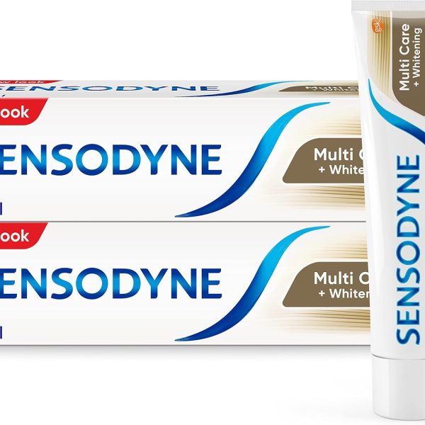 Sensodyne Toothpaste Multi Care + Whitening Pack 2 Pcs   75ml*2 | معجون أسنان سنسوداين متعدد العناية + تبييض بكج قطعتين  75مل*2