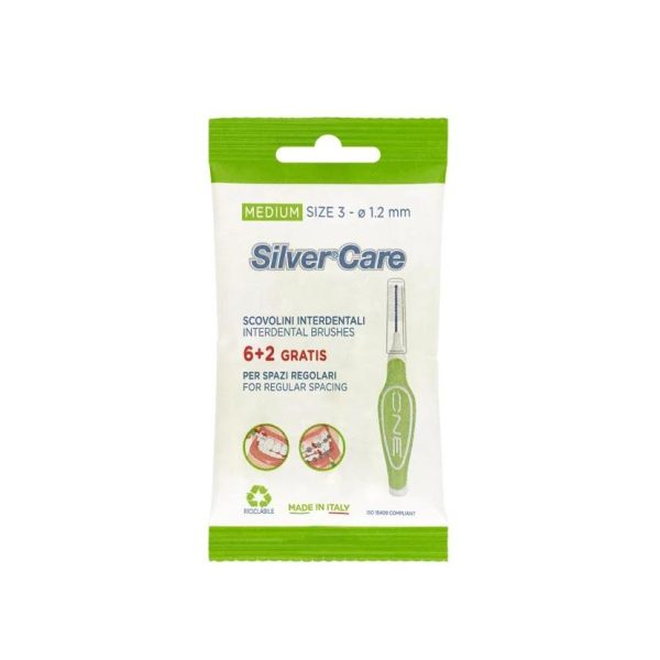 Silver Care Medium Interdental Brushes 6+2 Gratis | سيلفر كير فرشاة بين الأسنان متوسطة الحجم 6+2 وحدة
