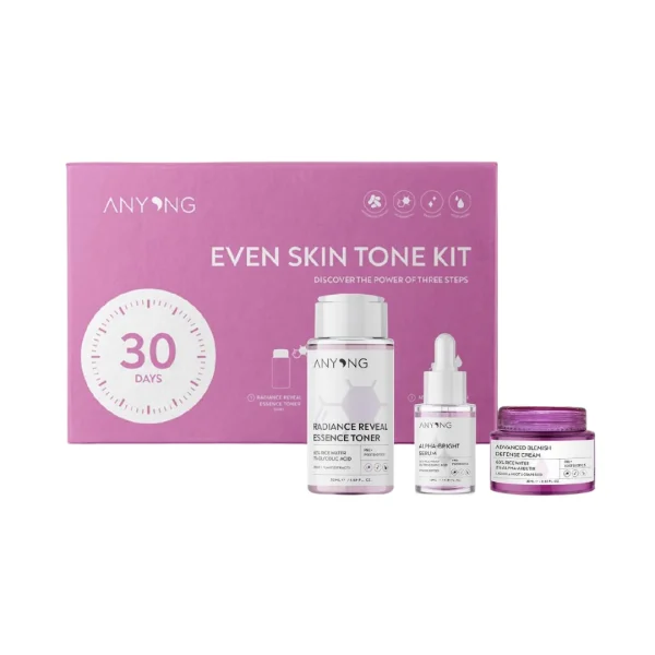 ANYONG Even Skin Tone Kit 3 Steps | أنيونغ مجموعة لتوحيد لون البشرة 3 خطوات للتخلص من البقع