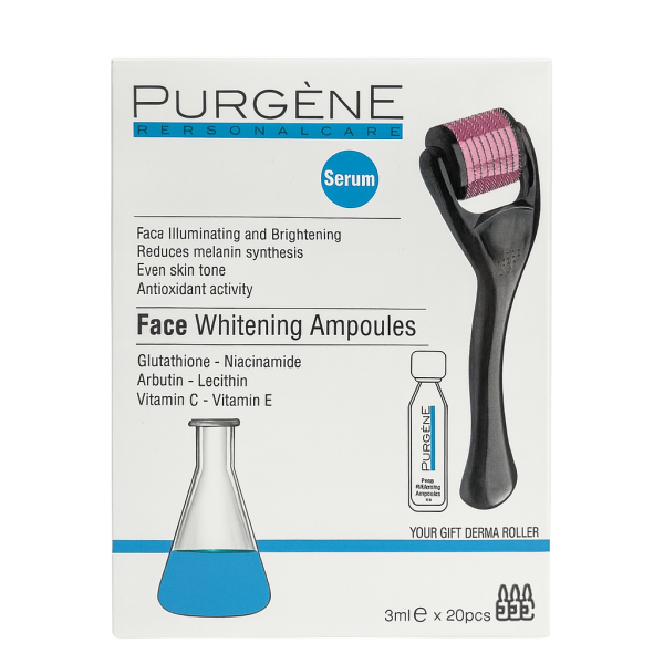 PURGÈNE Face Whitening Ampoules Serum   3ml*20pcs | بيوريجين امبولات تفتيح البشرة   3مل*20قطعه