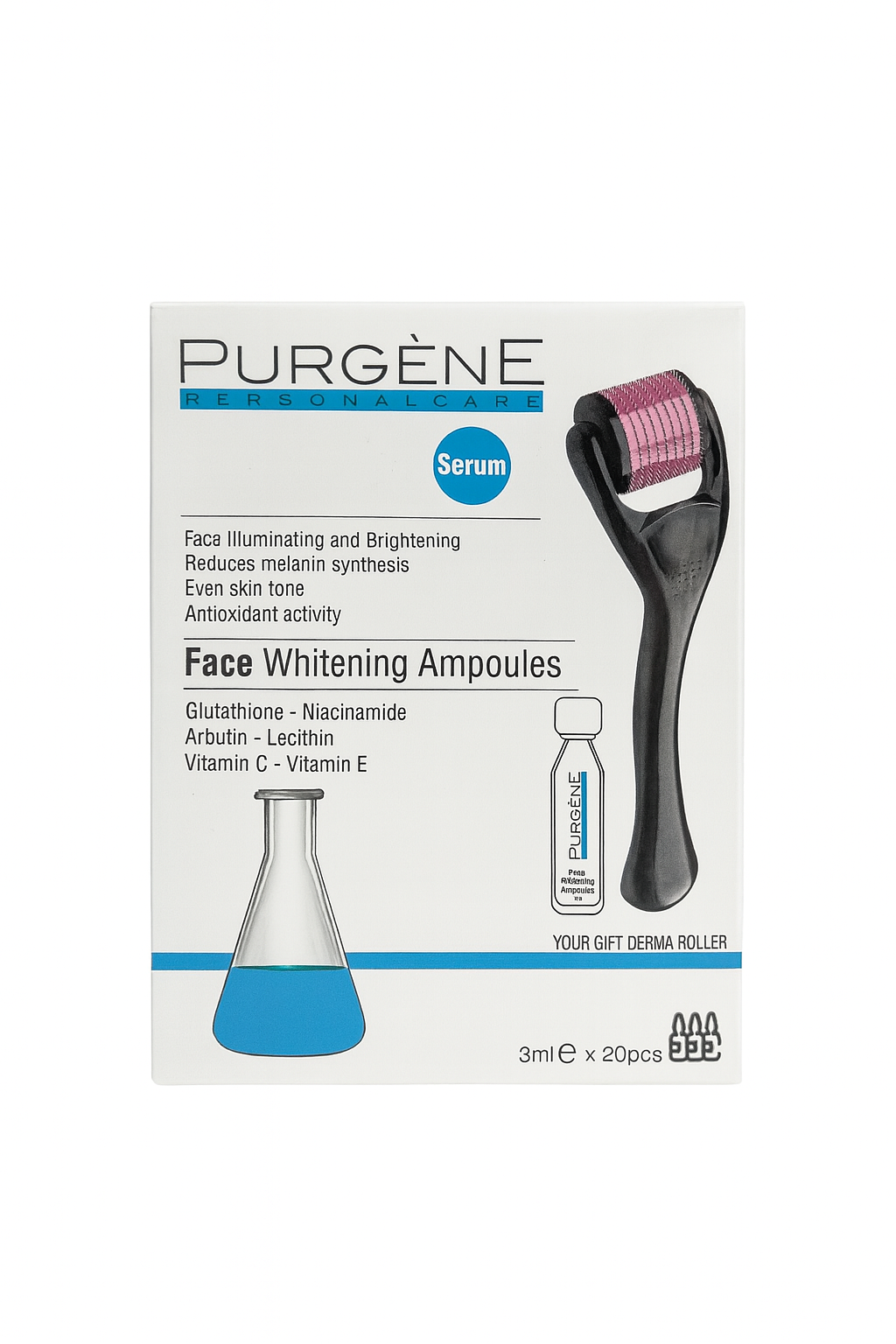 PURGÈNE Face Whitening Ampoules Serum 3ml*20pcs | بيوريجين امبولات تفتيح البشرة 3مل*20قطعه
