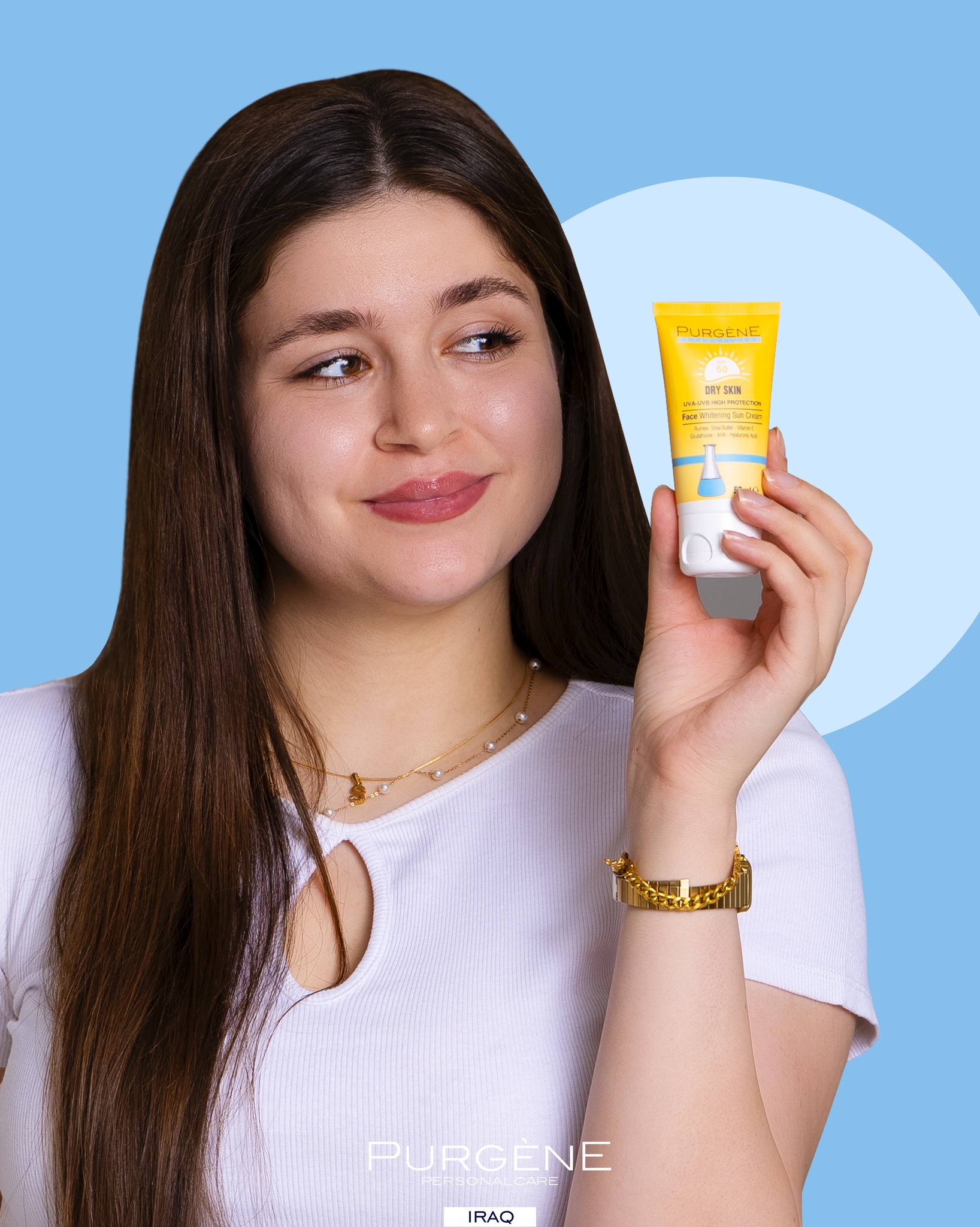 PURGÈNE Face Whitening Sun Cream Dry Skin 50ml | بيورجين كريم واقي شمس مبيض للبشره الجافه 50مل الصورة 2