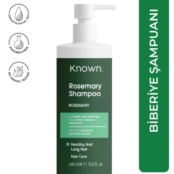 Known Rosemary Shampoo Anti Hair Loss and Promotes Faster Hair Growth   400ml | نون شامبو اكليل الجبل مضاد لتساقط الشعر ويعزز نمو الشعر بشكل اسرع   400مل