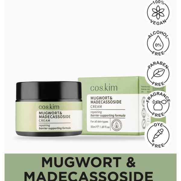 Cos kim ​​Mugwort & Madecassoside Soothing and Repairing Moisturizing Cream   50ml | كوسكيم كريم المرطب والملطف والمرمم بخلاصة الشيح والمديكاسوسيد   50 مل