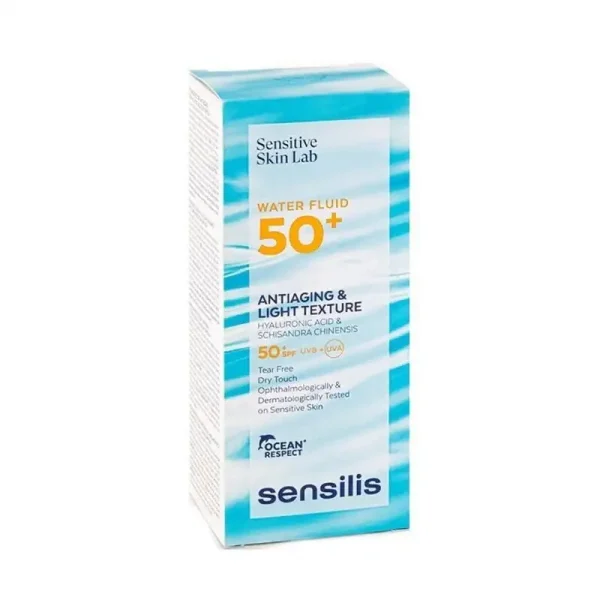 Sensilis Sun Water Fluid 50+ Antiaging & Light Texture   40ml | سينسيليس واقي شمسي بتركيبة خفيفة ومرطبة   40 مل