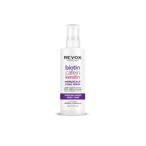 Revox Biotin Caffeine Keratin Hair & Scalp Tonic Spray   200ml | ريفوكس تونك بخلاصة البايوتين والكافيين كيراتين   200 مل