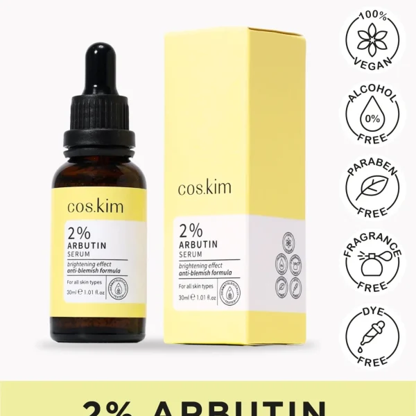 Coskim 2% Arbutin Skin Tone Evening and Brightening Skin Care Serum   30ml | كوسكيم سيروم  للعناية بالبشرة بتركيز 2% أربوتين لتوحيد لون البشرة وتفتيحها   30 مل