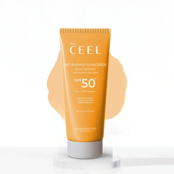 The CEEL Anti Blemish Sunscreen Spf50+ Broad Spectrum  50ml | ذا سيل واقي شمسي يمنع التصبغات   50 مل