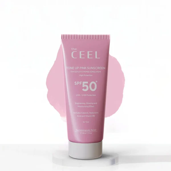The CEEL Tone Up Pink Sunscreen Spf50+ High Protection   50ml | ذا سيل واقي شمسي تون اب   50 مل