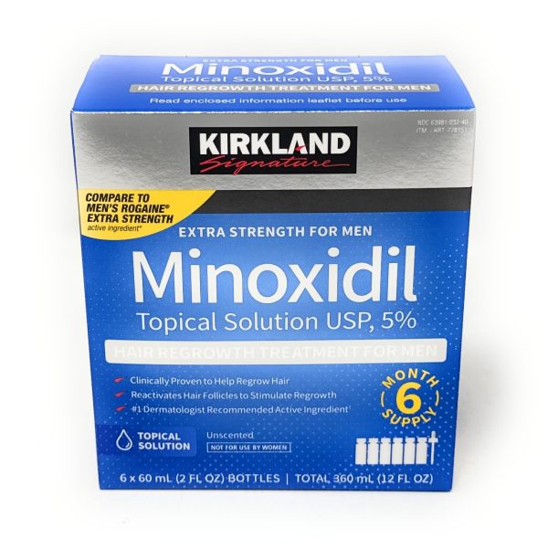 KIRKLAND minoxidil 5 topical solution   6*60ml | كيركلاند مينوكسيديل 5% محلول موضعي   6*60مل