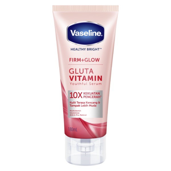 VASELINE HEALTHY BRIGHT FIRM GLOW GLUTA VITAMIN YOUTHFUL BODY SERUM 180ml فازلين هيلثي برايت سيروم شد الجسم