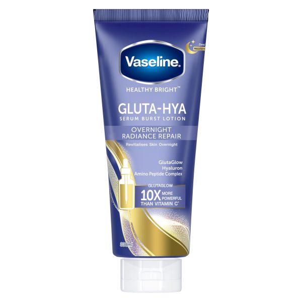 VASELINE HEALTHY BRIGHT GLUTA HYA SERUM BURST LOTION OVERNIGHT RADIANCE REPAIR 300ml فازلين هيلثي برايت سيروم الجسم ليلي