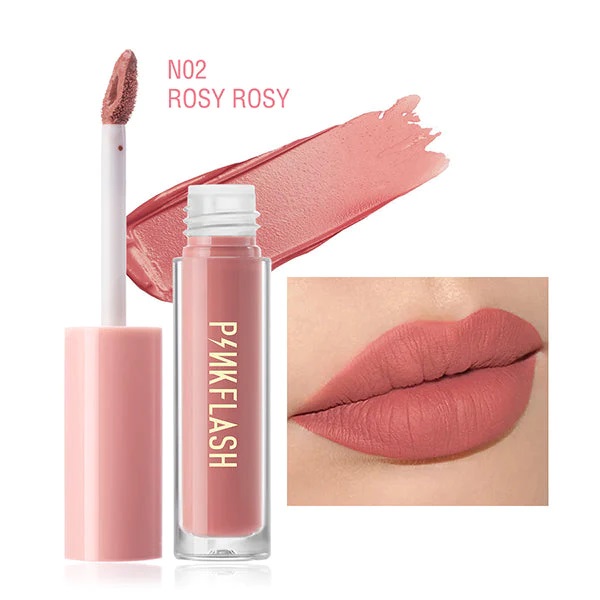 Pink Flash   Lasting Matte Lip Cream N02 / احمر شفاه بنك فلاش