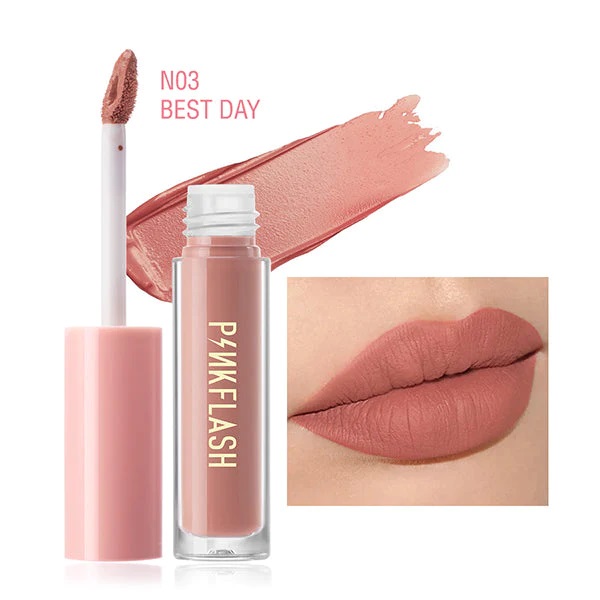 Pink Flash   Lasting Matte Lip Cream N03 / احمر شفاه بنك فلاش