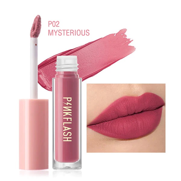 Pink Flash Lasting Matte Lip Cream P02 / احمر شفاه بنك فلاش