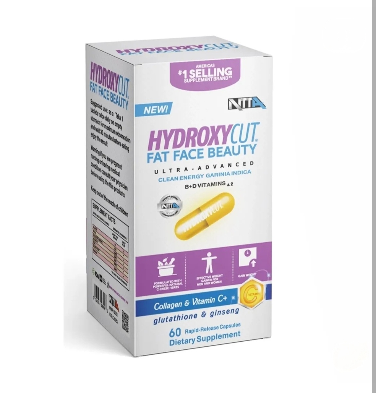 Hydroxycut fat face beauty ultra advancd 60 cap / كبسول مسمن للوجه