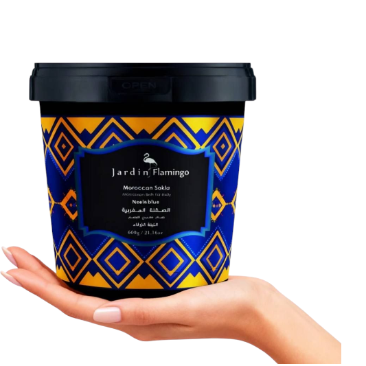 Jardin flamingo moroccan sokla for body حمام مغربي الصقلة المغربية بالنيلة الزرقاء من جاردن فلامنجو – 600 جم