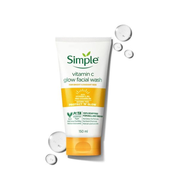 Simple vitamin c glow facial wash 150 ml / غسول سمبل الجل للوجه بفيتامين سي