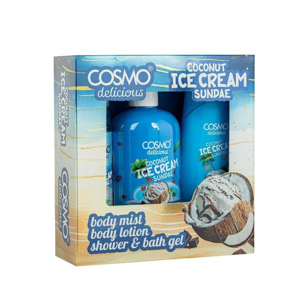 Cosmo coconut ice cream body care kit / مجموعه كوزمو للعنايه بالجسم بجوز الهند