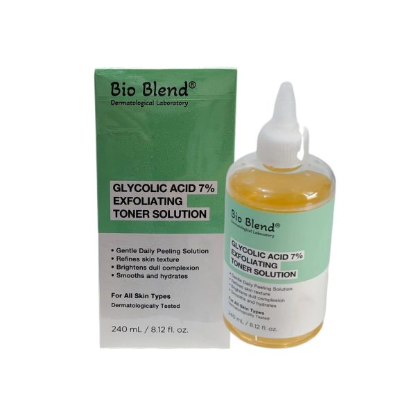 Bioblend glycolic acid 7% toner 240ml/ تونر المقشر بالكلايكولك أسد من بايو بلند