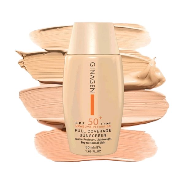 GINAGEN Full Coverage Tinted Sunscreen SPF 50+   01– 50ml / واقي شمس ملون درجه 01 من جيناجين
