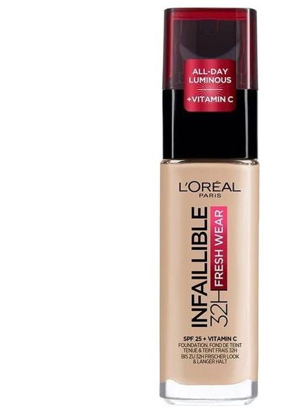 L’OREAL INFAILLIBLE 32H FRESH WEAR FOUNDATION 30 | لوريال كريم أساس ضد الماء لمدة 32 ساعة درجة 30
