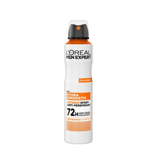 LOREAL PARIS Men Expert HYDRA ENERGETIC EXTREME SPORT AEROSOL DEO 250ML / لوريال هيدرا إنيرجيتك إكستريم سبورت بخاخ مزيل للعرق