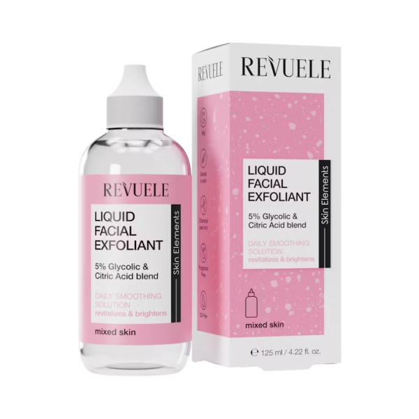 Revuele Liquid Facial Exfoliant 5% Glycolic & Citric Acid Blend – تونر التقشير من ريفولي للبشرة المختلطة