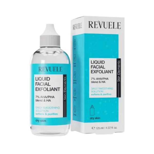 Revuele Liquid Facial Exfoliant 7% AHA/PHA Blend + Hyaluronic Acid – تونر مقشر من ريفولي للبشرة الجافة