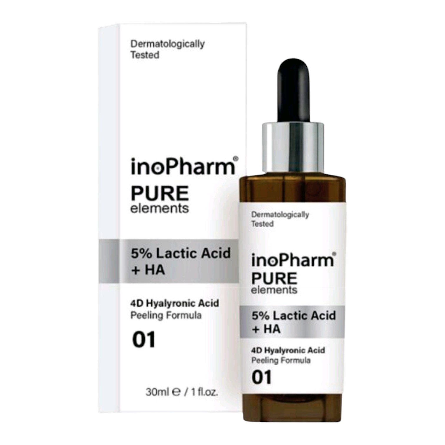 InoPharm Pure Elements 5% Lactic Acid + HA Peeling Formula/ تركيبة لتقشير الوجه اللطيف بحمض اللاكتك أسد من اينوفارم