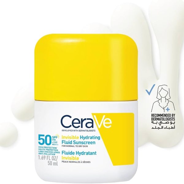 CeraVe Invisible Dry Touch Fluid Sunscreen SPF50+ – 50ml / واقي شمس سائل بدون لون من سيرافي