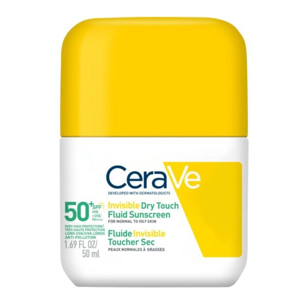+CeraVe Invisible Dry Touch Fluid Sunscreen SPF50 / واقي الشمس السائل للبشرة العادية إلى الدهنية من سيرافي
